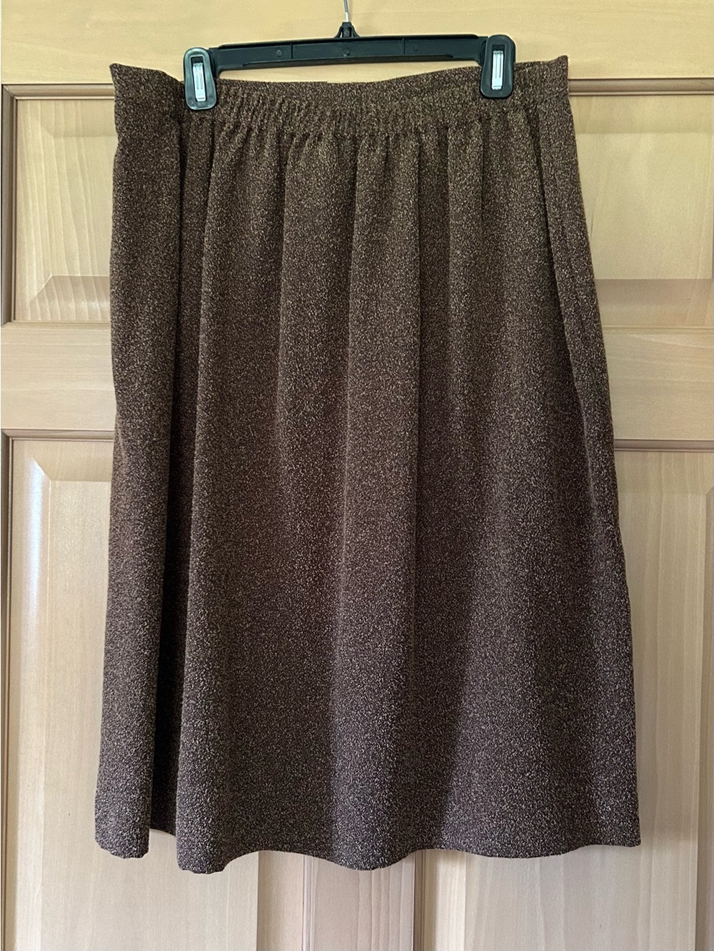 Y2K White Stag Brown Speckled Marled Knit Midi Skirt - Size 18W - Grunge Y2K - Picture 5 of 9